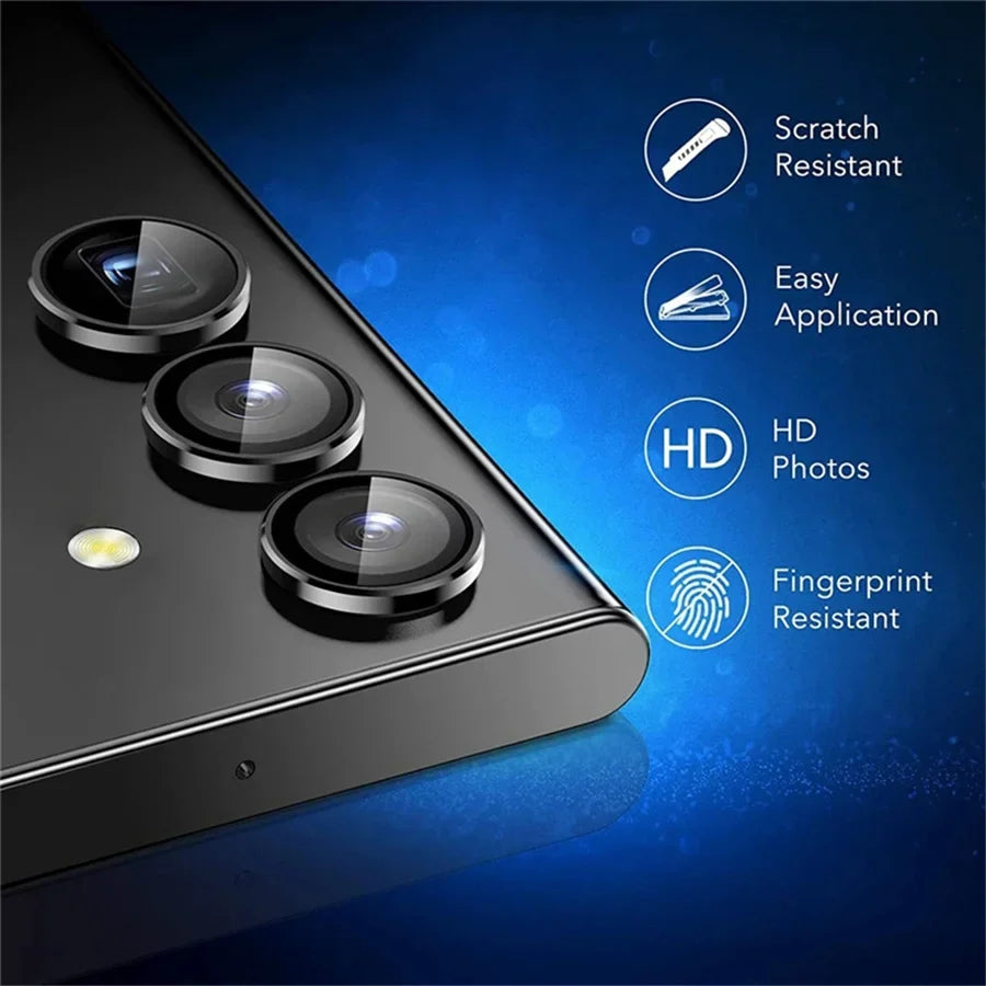 3Pcs Metallic Lens Protector Cover - Full Camera Protection for Samsung Galaxy S25 Plus S24 S23 FE A15 A35 A55 Series