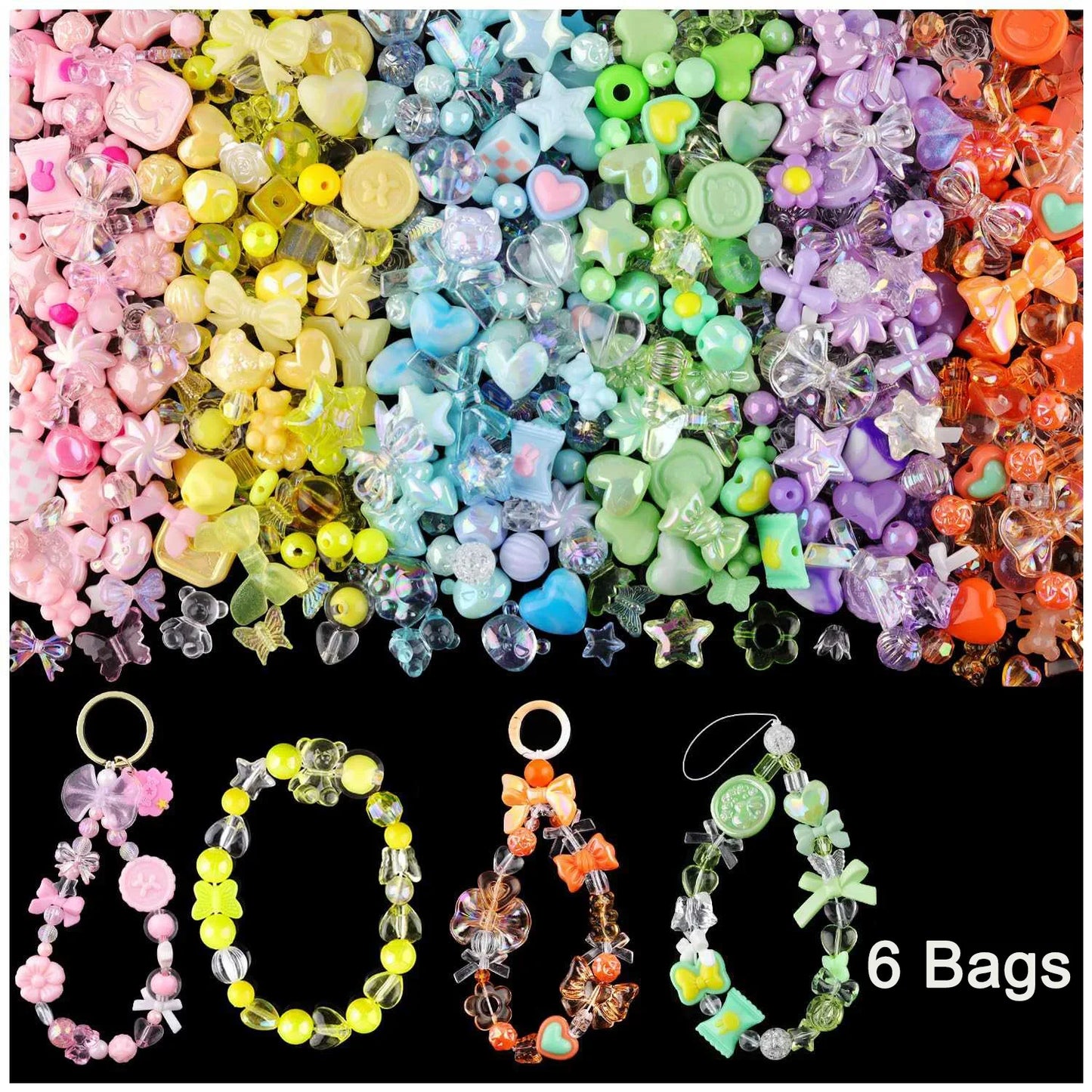 Candy Color Acrylic Beads - Mixed Style DIY Beads for Handmade Bracelets, Phone Chains & Jewelry Making