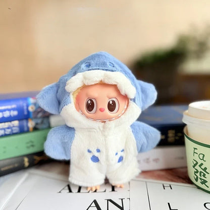 Cute Cartoon Green Dinosaur Outfit for Labubu Plush – Style Shark Macaron Clothes & Accessories