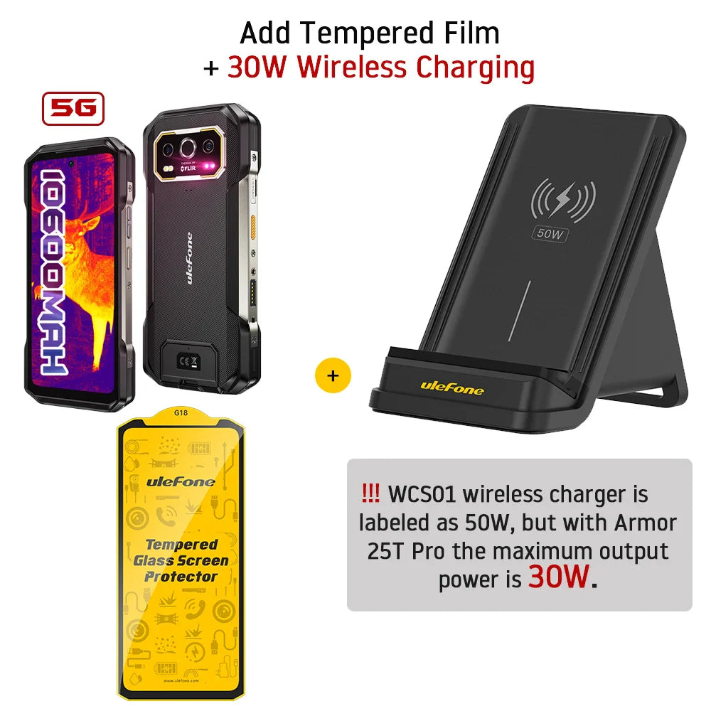 Ulefone Armor 27T Pro 5G Rugged Smartphone – 10600mAh, Android 14, 50MP+64MP Night Camera, 6.78" 120Hz, 24GB+256GB, NFC