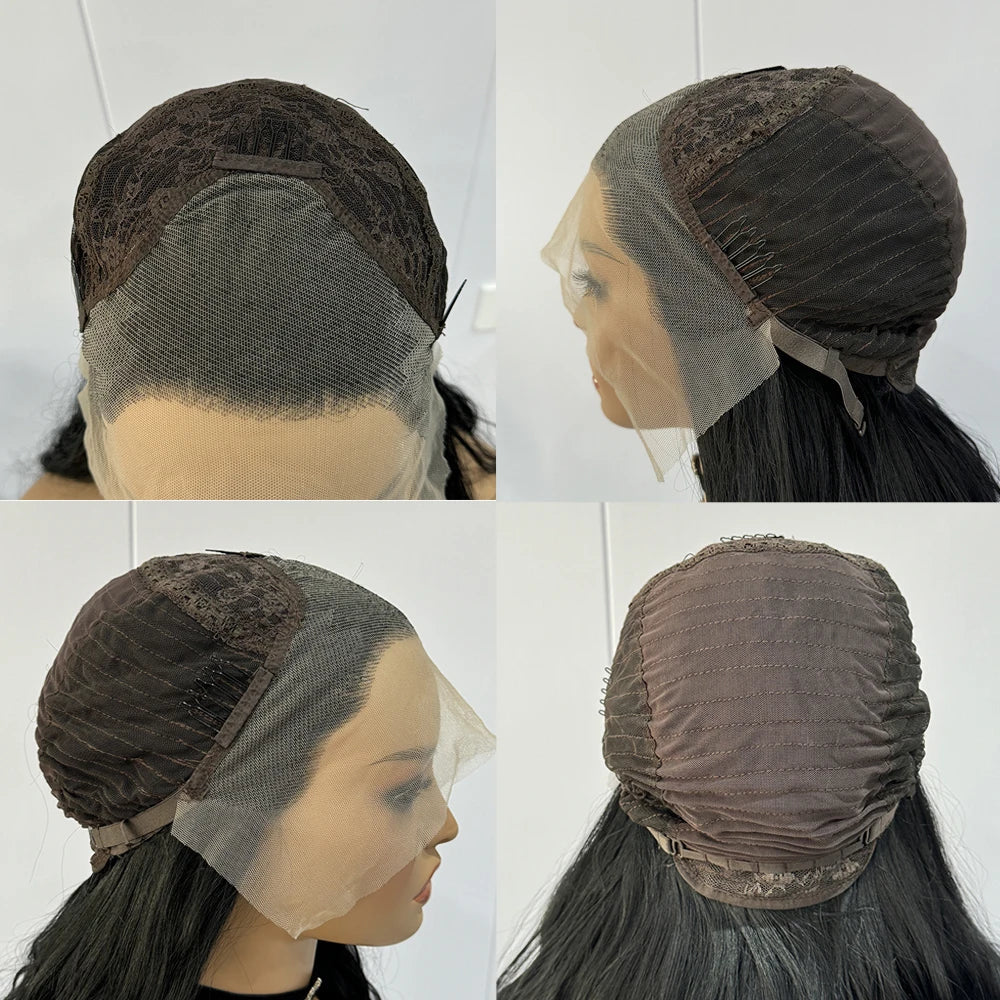 Platinum Blonde Wave Lace Front Wig – Long Synthetic Wigs for Women, Natural Loose Curl Cosplay in White, Black & Pink