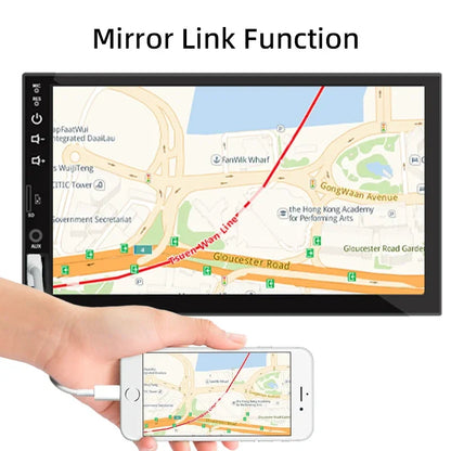 1DIN 7" HD Car Radio – CarPlay Android Auto Multimedia Player with Touchscreen, FM, AUX, Bluetooth & MirrorLink Universal Autoradio