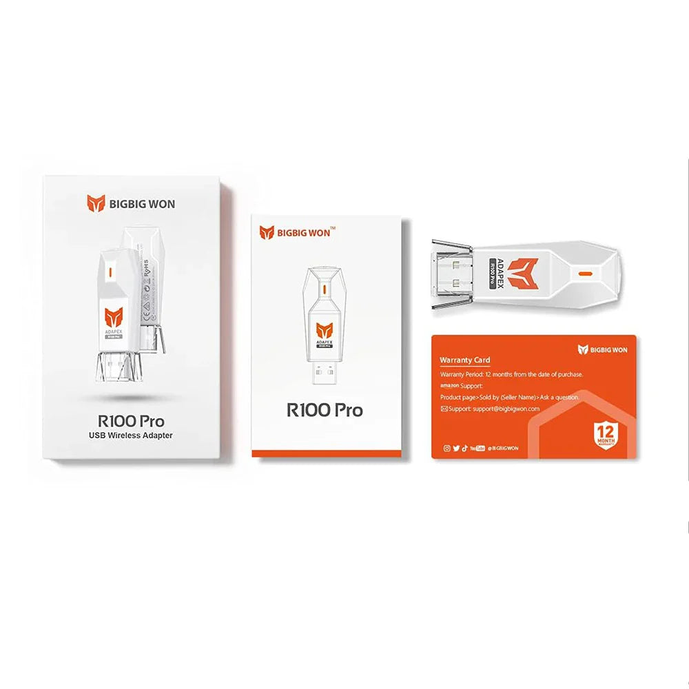 BIGBIGWON R100 Pro Wireless Adapter – Compatible with Xbox One, Series X|S, Elite Series 2, PS5, PS4 & Switch Controllers