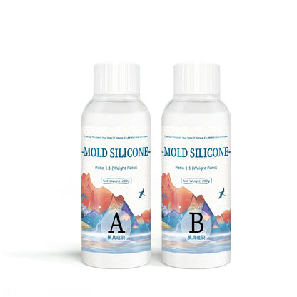 DIY Silicone Mold Making Kit — AB 1:1 Liquid Rubber, Fast-Curing Silicone for Mold Casting, 200g/500g
