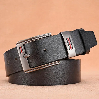 2024 Men’s Genuine Leather Belt – High-Quality Cowskin Casual & Business Buckle Waistband