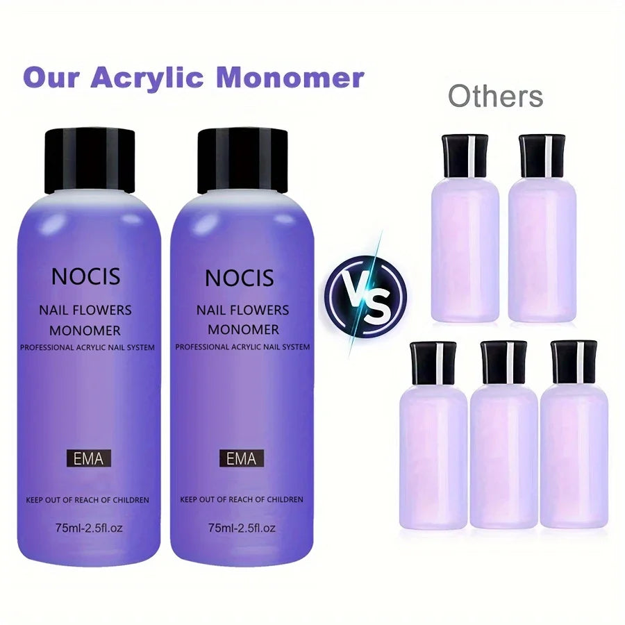 75ml Professional Acrylic Nail Monomer - Unscented Liquid for Nail Extensions & Salon Quality Manicure System