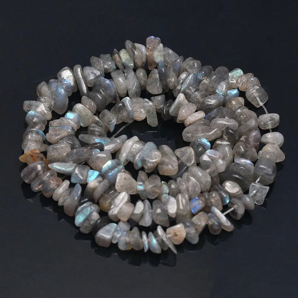 16 Inch Natural Stone Chip Beads - 5-8mm Irregular Crystal Agate Gravel Beads for DIY Bracelets & Jewelry Making