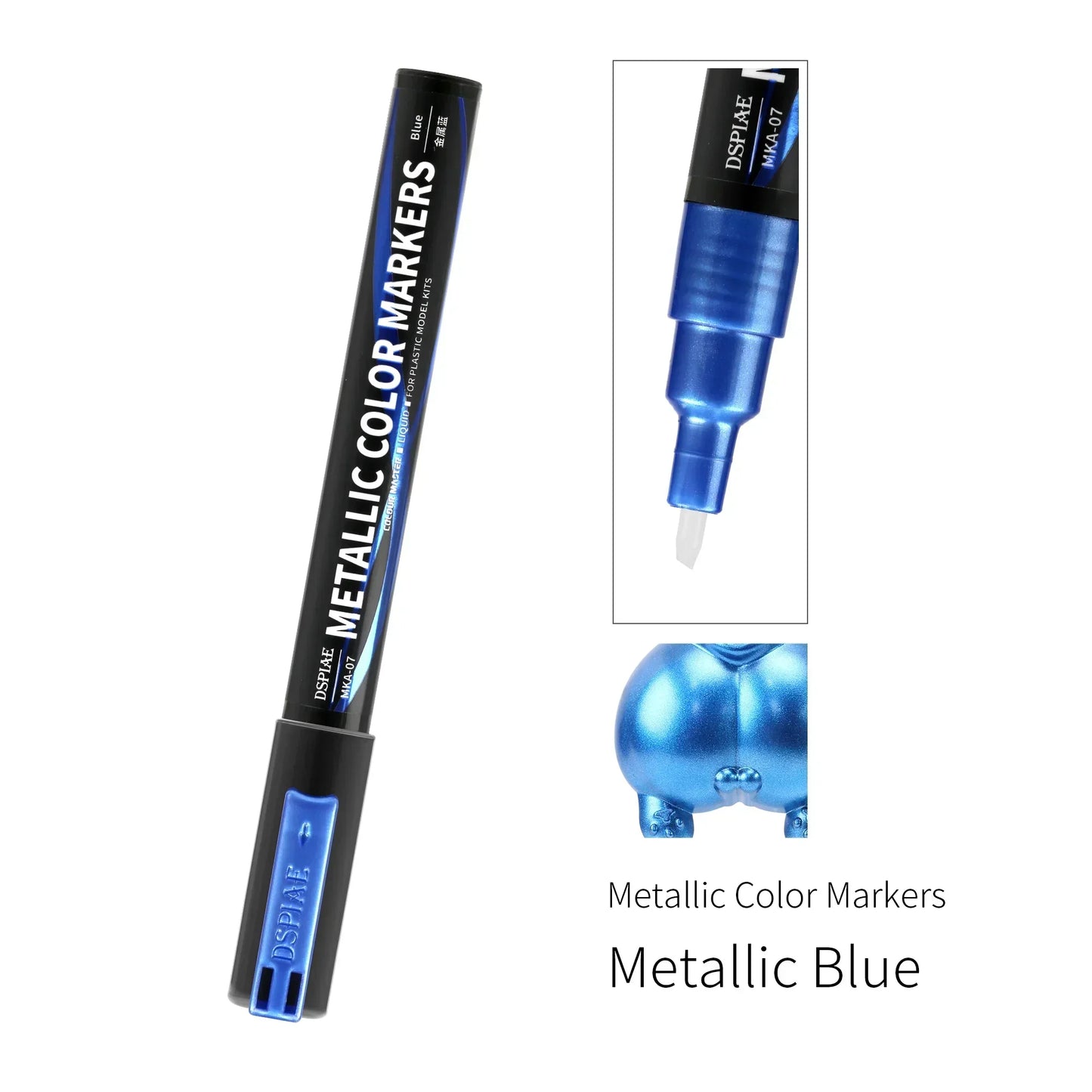 DSPIAE MKA Super Metallic Brush Pen – 12 Water-Based Colors with Soft Tip for Gundam & Mecha Model DIY Hobby