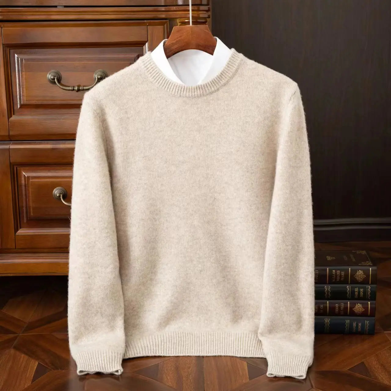Men's 2025 Cashmere Sweater - O-Neck Oversized Loose Fit Knitted Pullover Autumn Winter Korean Style Top