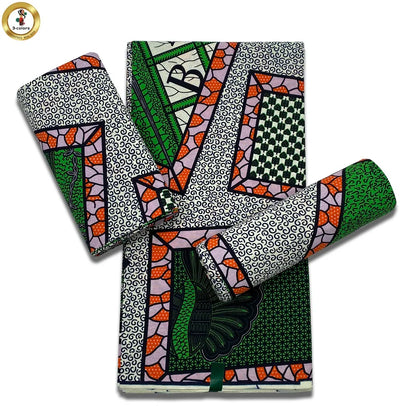 African Real Wax Print Fabric - 100% Cotton Soft Ankara Pagne Material for Dresses