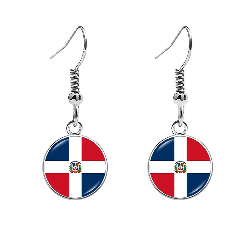 South & North America Flag Earrings - Patriotic Country Pride Drop Dangle Jewelry Gifts for Women