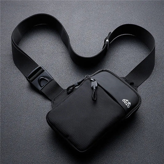 Casual Men's Nylon Waterproof Shoulder Chest Bag | Outdoor Sport Running Cycling Belt Bag | Large Capacity Travel Phone Pouch