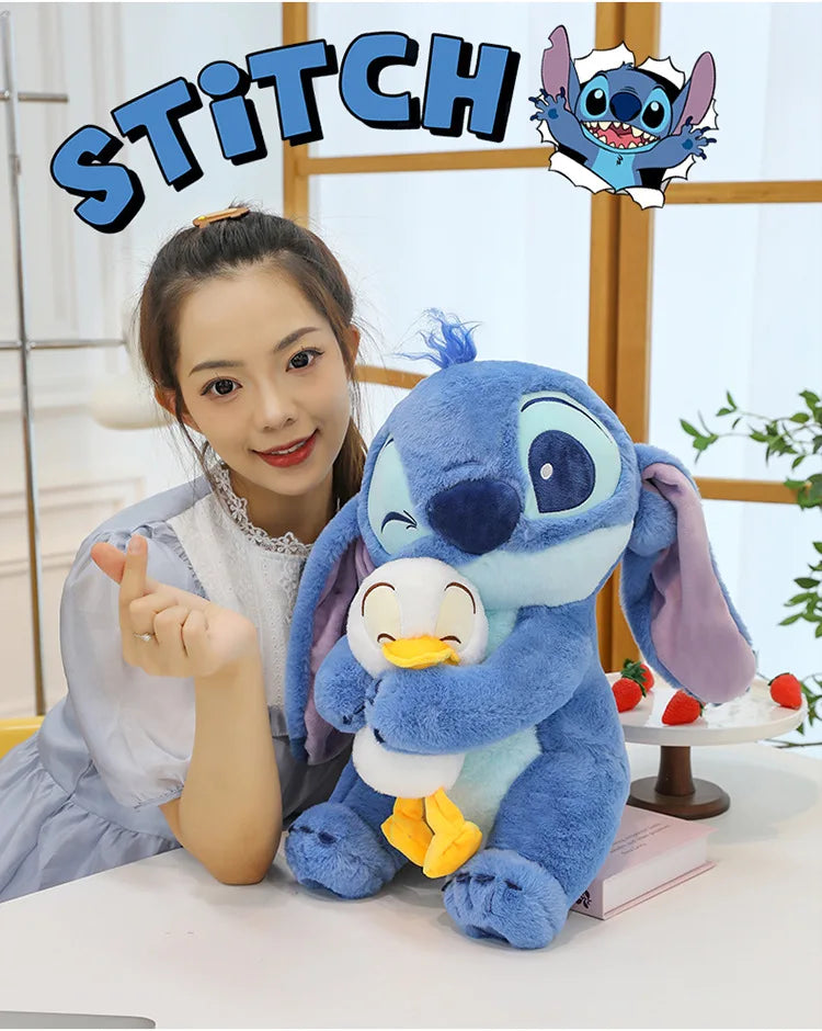 Disney Stitch Plush Doll - Lilo and Stitch Cute Duck Version, Kawaii Stuffed Toy for Christmas and Birthday Gifts