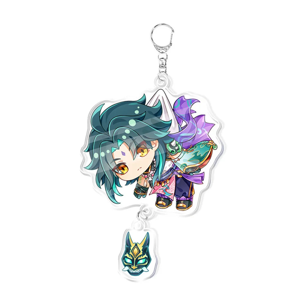 Anime Game Keychain – Atataki Itto, Kunikuzushi, Xiao, Tartaglia & Kazuha Cat Series Cosplay Key Chain