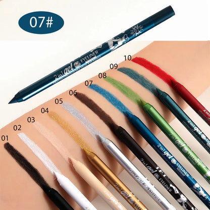 Waterproof Long-Lasting Eyeliner Pencil – Colorful Gel Eye Liner Pen in Blue, Black & White for Makeup and Beauty