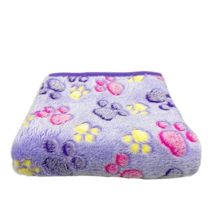 Soft Fluffy Pet Blanket - Warm Fleece Dog & Cat Throw with Cute Paw Print Design for Puppies and Kittens