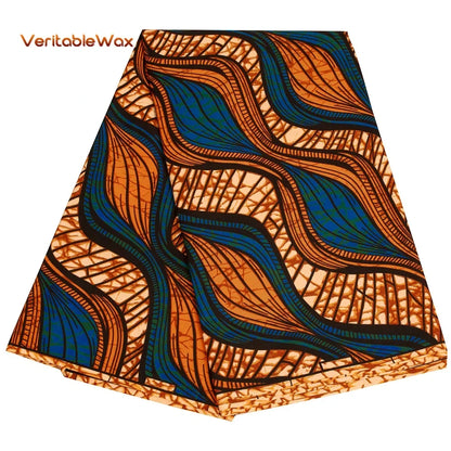 African Ankara Double Print Batik Fabric - Real Wax Patchwork Textile for DIY Sewing, Wedding Dresses & Crafts