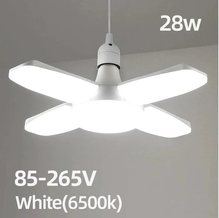 E27 Foldable LED Fan Bulb - 40 LED 110V/220V High Brightness Ceiling Light for Home Garage Warehouse