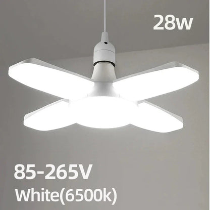 E27 Foldable LED Fan Bulb - 40 LED 110V/220V High Brightness Ceiling Light for Home Garage Warehouse