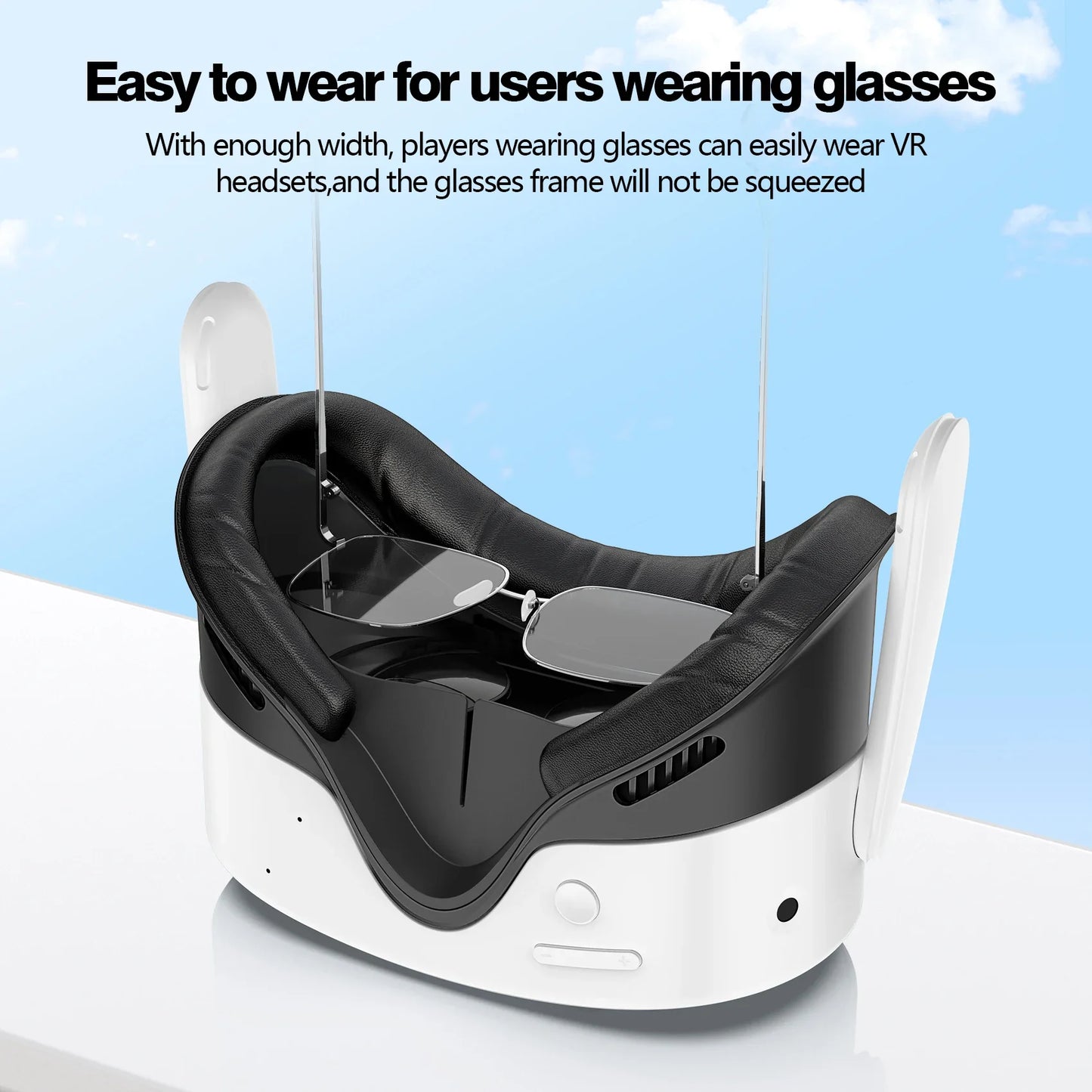 3-in-1 PU Leather Face Mask Cover for Meta Quest 3S – Upgraded Facial Interface Replacement Pad