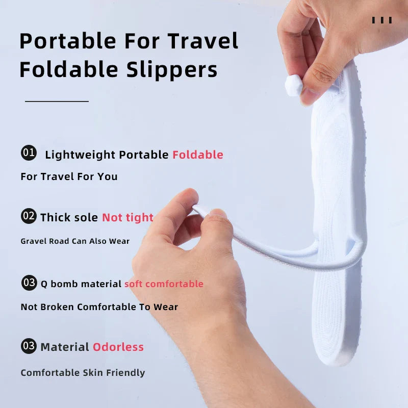 Folding Travel Slippers – Anti-Skid Bath & Beach Flip-Flops for Couples