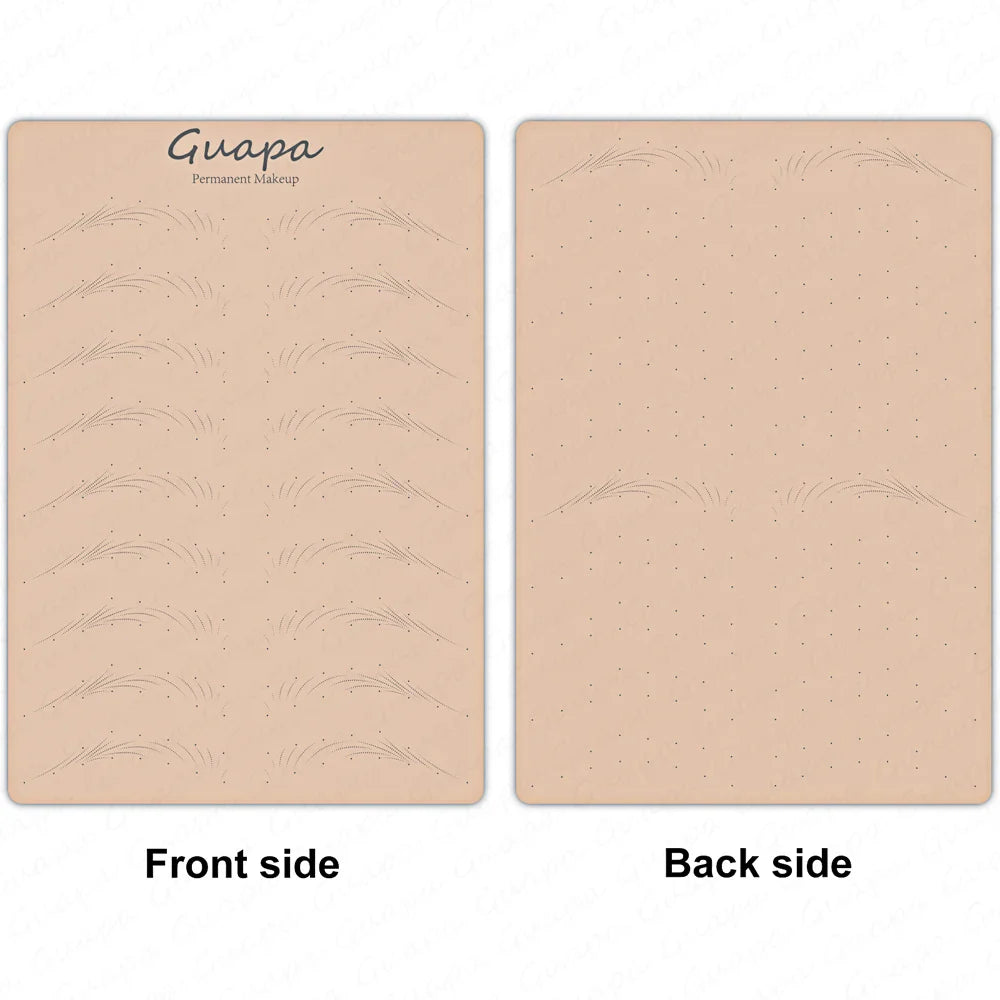 Silicone Practice Skin for Permanent Makeup — Double-Sided Latex Sheet with Brows Design for Hair Stroke Training