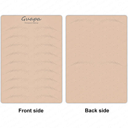 Silicone Practice Skin for Permanent Makeup — Double-Sided Latex Sheet with Brows Design for Hair Stroke Training