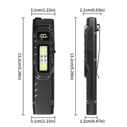 LED Ultra Slim Mini Flashlight – 1200LM Portable Pocket Light with Pen Clip, IPX44 Waterproof for Camping and Hiking