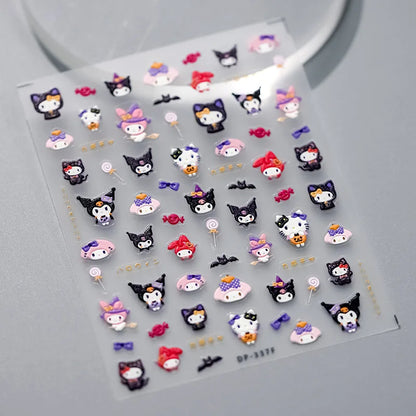Cute Snoopy 5D Nail Stickers – Cartoon Anime Nail Art Decoration