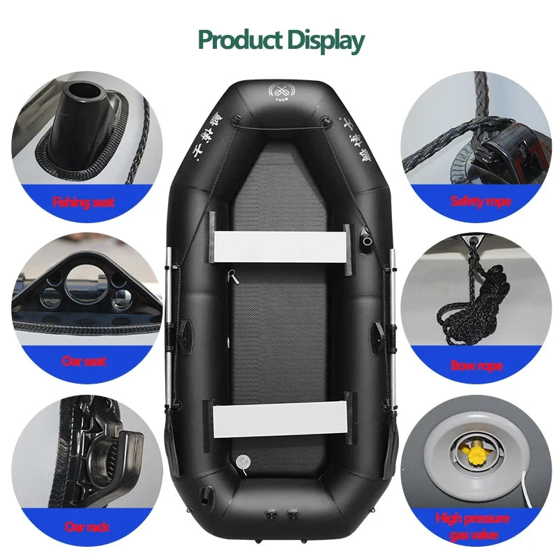 Professional Inflatable Dinghy Raft – Tear-Resistant Foldable Rowing Boat for Adults, Kayak, Canoe & Fishing