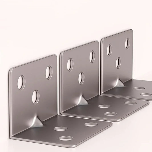 20-Piece Stainless Steel L-Shaped Corner Brackets - 90 Degree Right Angle Hardware for Cabinets & Furniture