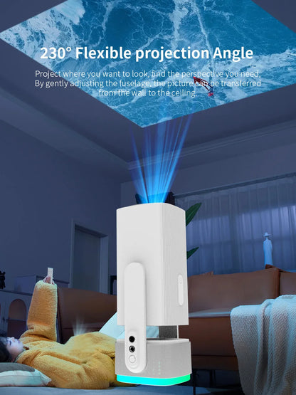 Salange K2 4K Smart Projector – Android 11, Built-in Battery, Bluetooth Speaker, WiFi, Auto Focus & Keystone for Outdoor Movies