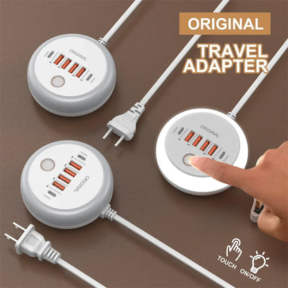 50W USB-C Power Strip Charger - Multi-Port Fast Charging Wall Adapter for iPhone 12/13 & Mobile Devices