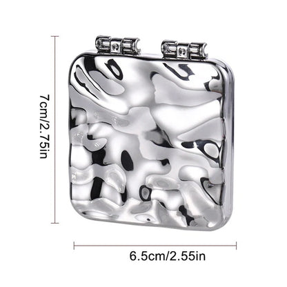 Foldable Mini Square Makeup Mirror - Double-Sided Compact Pocket Vanity Mirror