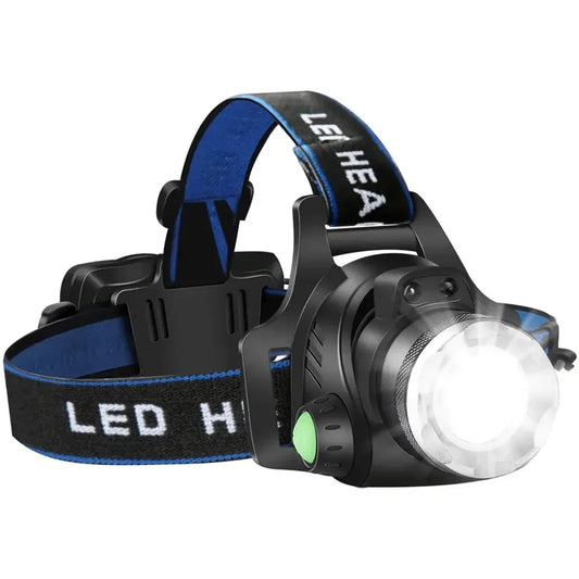 Rechargeable LED Headlamp – 2×18650 Battery, Motion Sensor, Waterproof Ultra Bright Flashlight & Lantern for Camping, Fishing & Outdoor Portable Lighting Tool