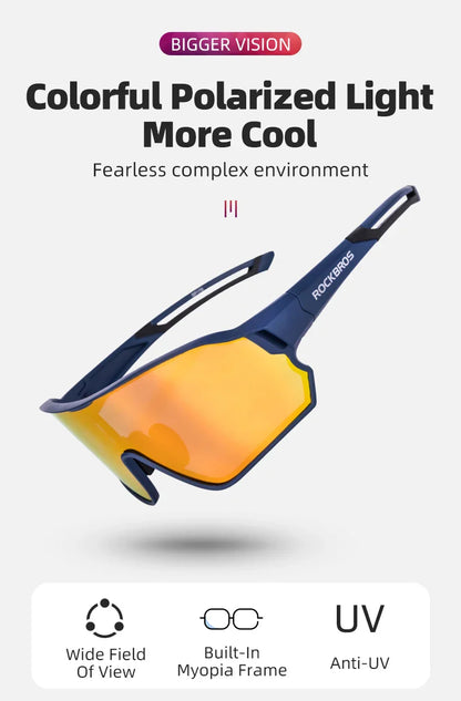 ROCKBROS MTB/Road Bike Glasses – UV400 Polarized Photochromic Cycling Eyewear