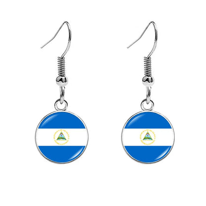 South & North America Flag Earrings - Patriotic Country Pride Drop Dangle Jewelry Gifts for Women