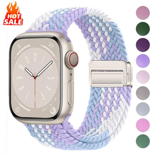 Nylon Braided Apple Watch Band - Durable Replacement Strap for Series 10/9/8/7/6/5/3 SE Ultra 49mm to 38mm