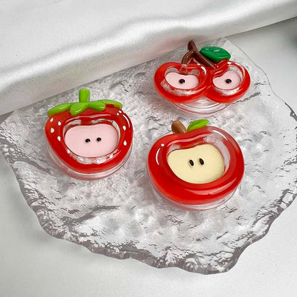 Cute Fruit Phone Holder - Resin Red Apple Foldable Phone Stand & Decorative Socket Grip