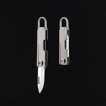 Portable Titanium Alloy Mini Folding Knife Keychain – Sharp Compact Unboxing Tool Pendant