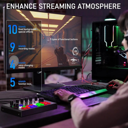 F009 Live Sound Card Broadcast Kit - Bluetooth DJ Audio Mixer with Microphone Set for Smartphone Live Streaming & Recording