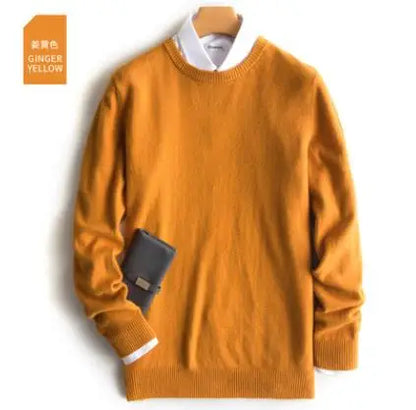 Men's Classic V-Neck Sweater - Cashmere Cotton Blend Warm Autumn Winter Pullover Casual Jumper
