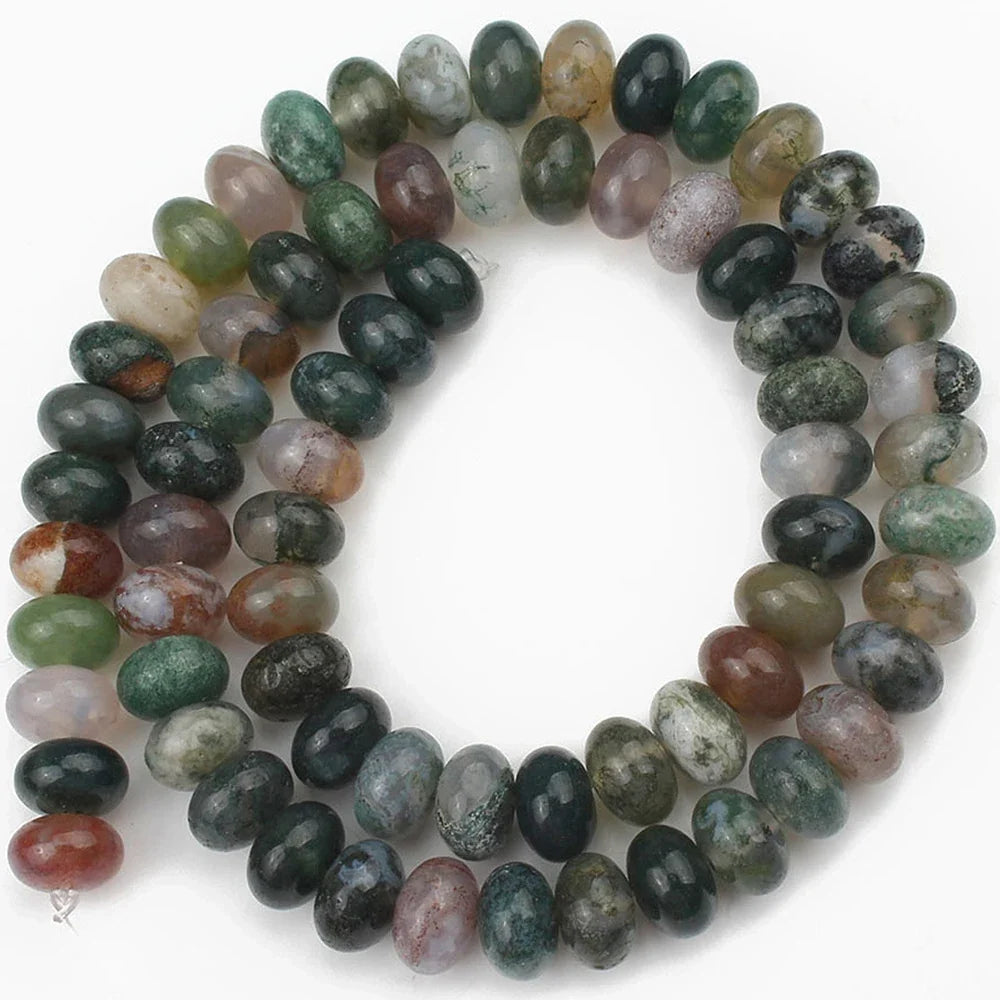 Natural Stone Rondelle Beads - 5x8mm Tourmaline, Citrine & Quartz Loose Beads for DIY Bracelets