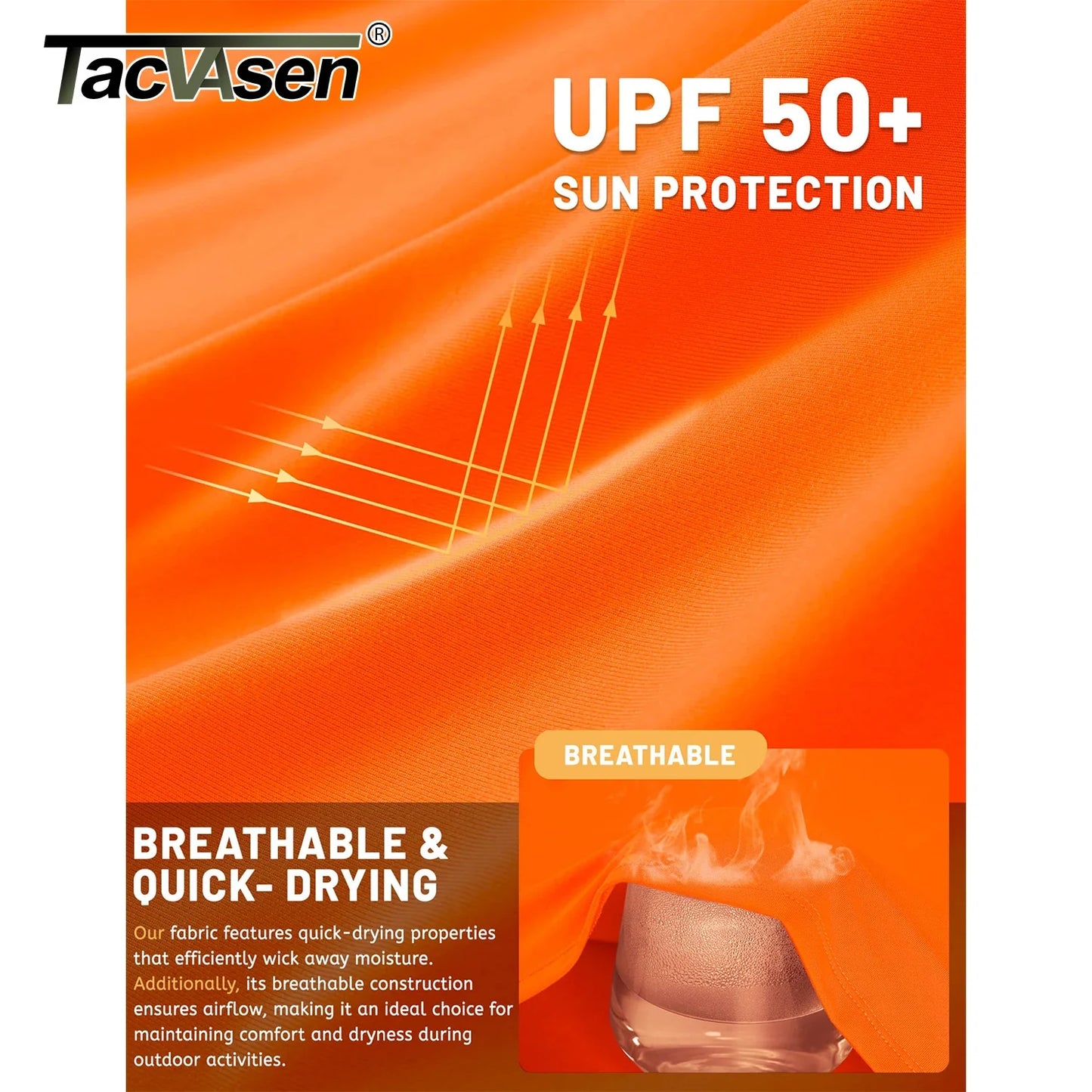 TACVASEN Men's Sun Hoodie Shirt - UPF 50+ Long Sleeve Rash Guard Quick Dry Fishing, Hiking & Swim Protection Top