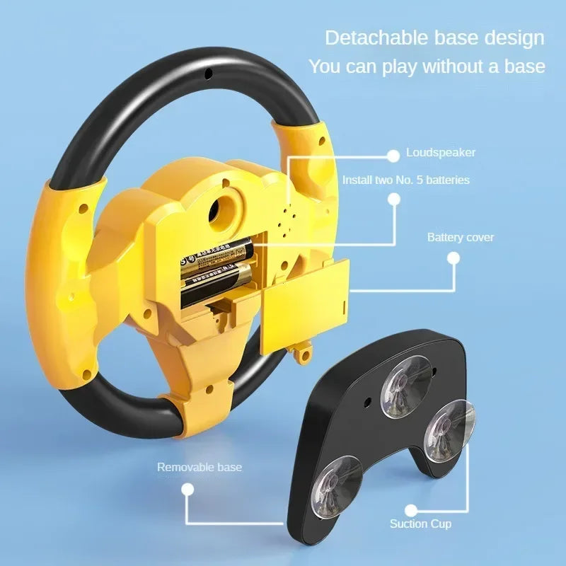 Infant Simulation Steering Wheel Toy – Early Education Copilot Vocal Toy for Kids & Strollers