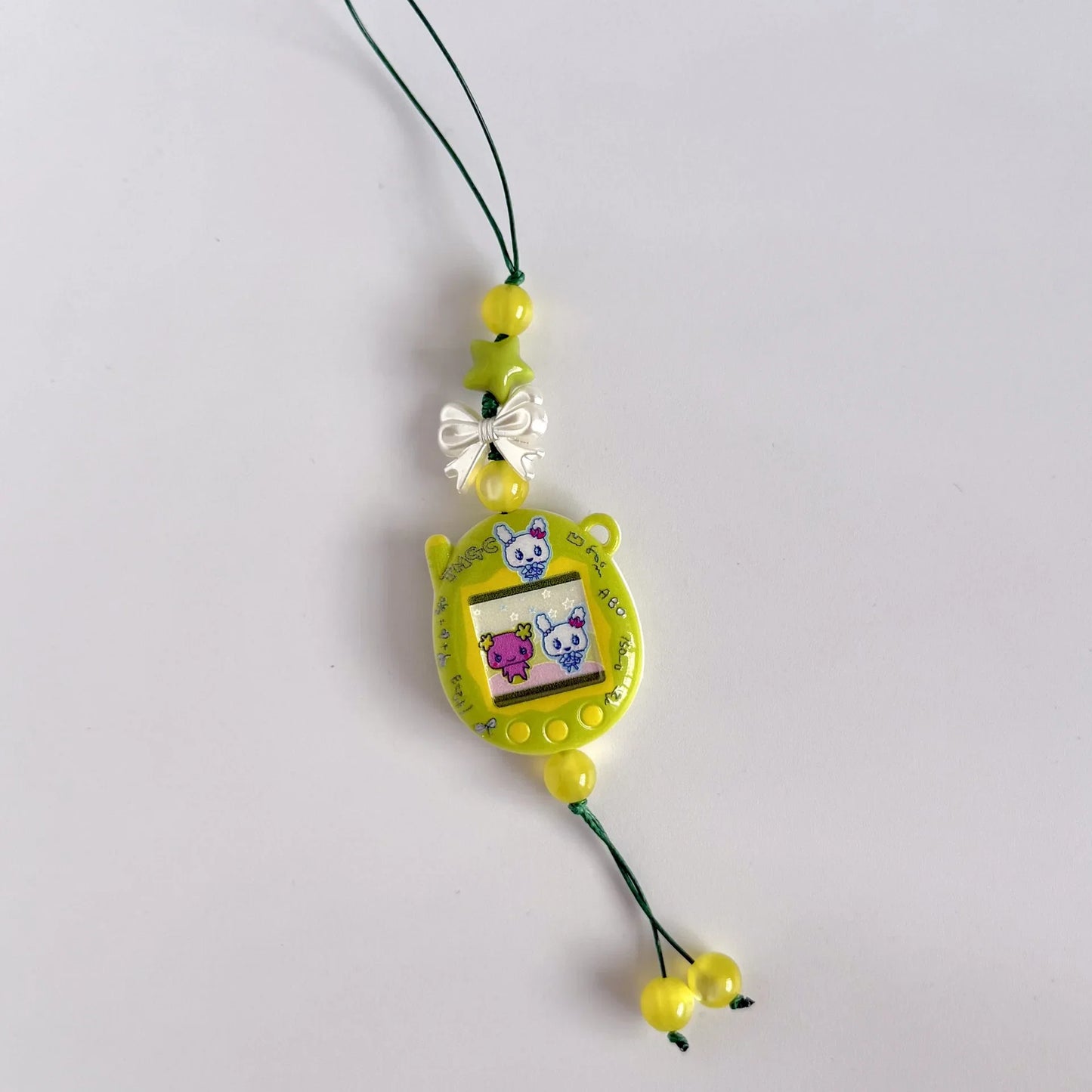 Tamagotchi Phone Strap - Y2K Retro Digital Pet Beaded Keychain Charm for Girls