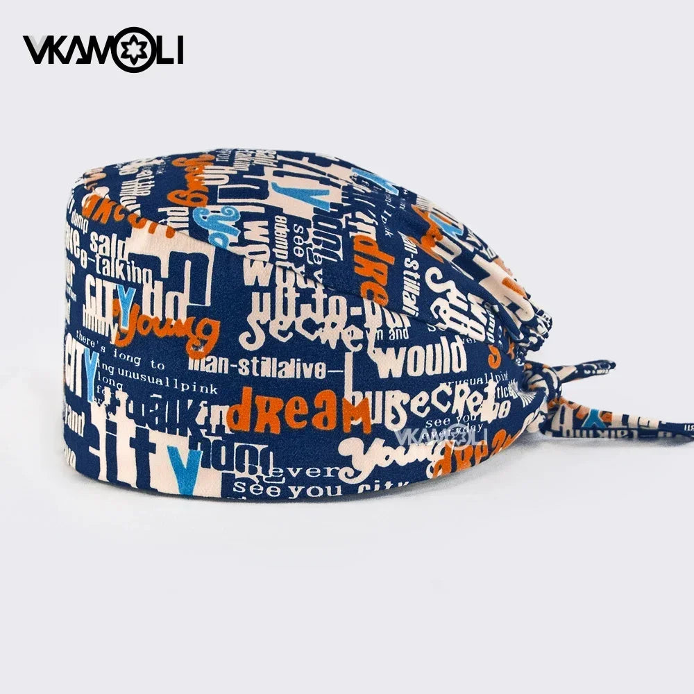 Unisex Ankara Cotton Nursing Hat - 100% Cotton Surgical Scrub Cap for Doctors, Nurses & Veterinary Medical Staff