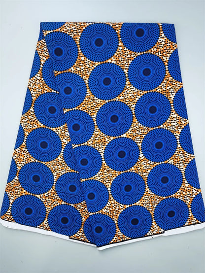 Guaranteed Original African Wax Fabric - 100% Cotton Real Ankara Print 6 Yards for Wedding Dresses & Sewing