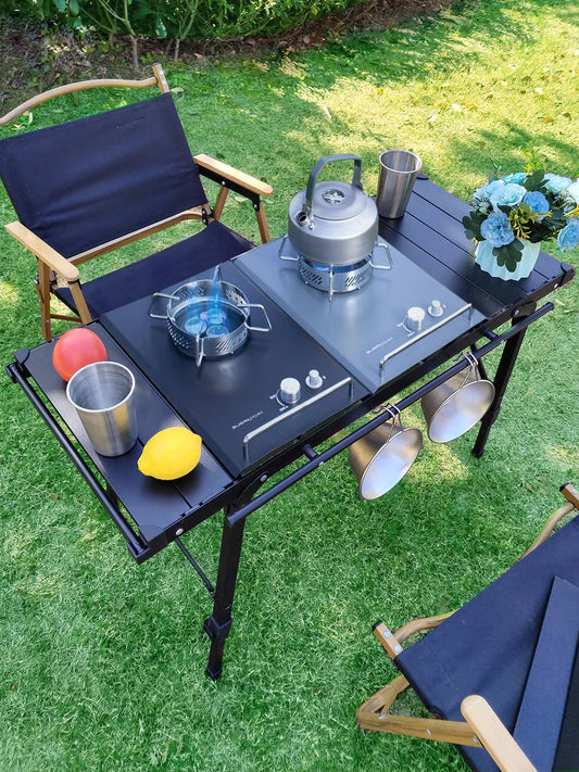 Lohascamping Folding IGT Table – Lightweight Portable Roll Table with Adjustable Legs for BBQ, Desktop Burner & Backpacking