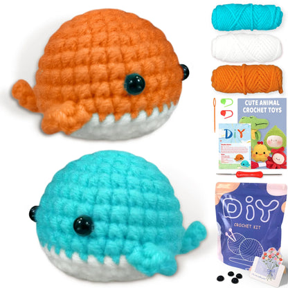Animal Crochet Kit for Beginners - DIY Starter Set with Step-by-Step Knitting & Craft Supplies